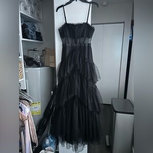 Elegant Black Tiered Dress